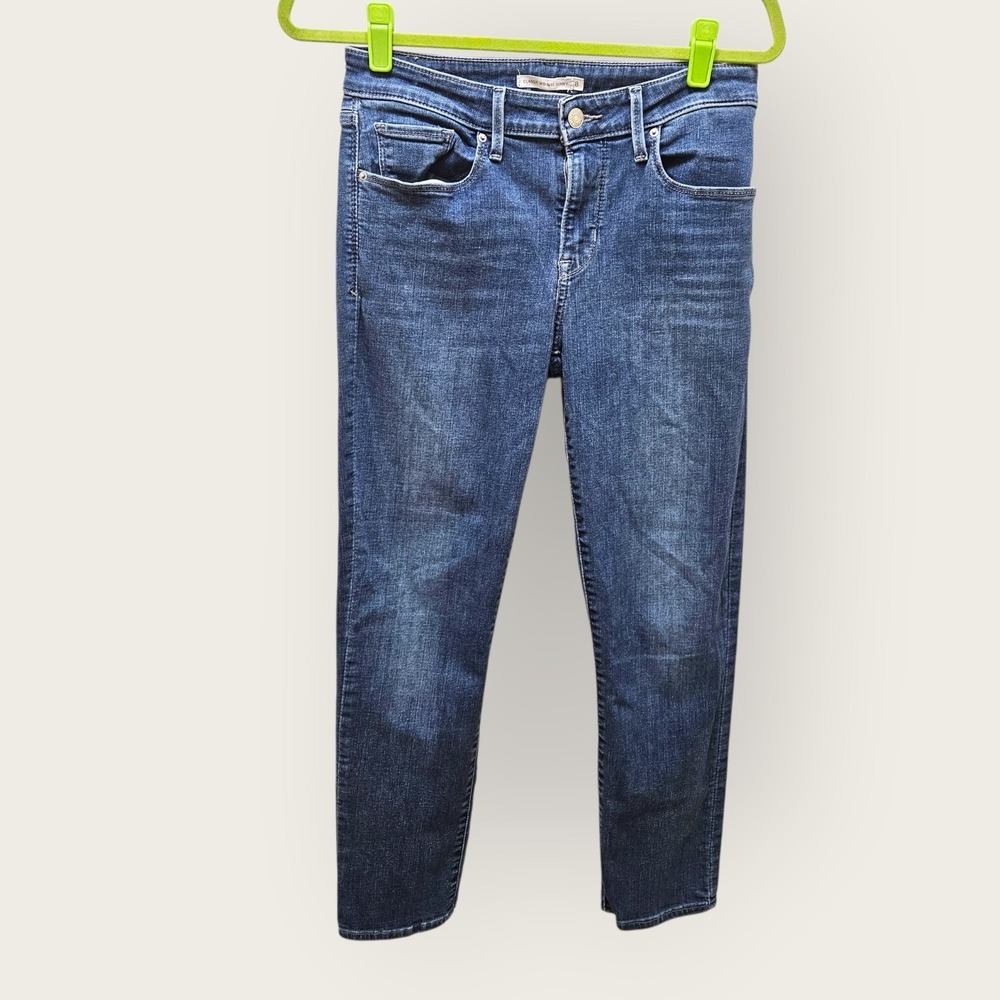 Levis Classic Mid Rise Skinny Jeans Womens 8 Medium Wash Blue Stretch Denim